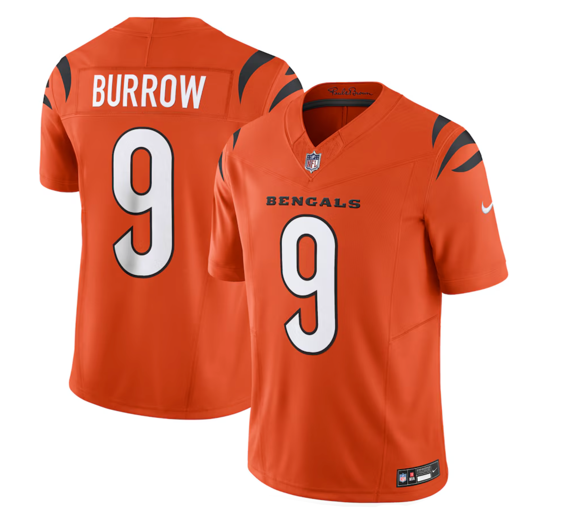 Men's Cincinnati Bengals Joe Burrow Nike Orange Vapor F.U.S.E. Limited Jersey