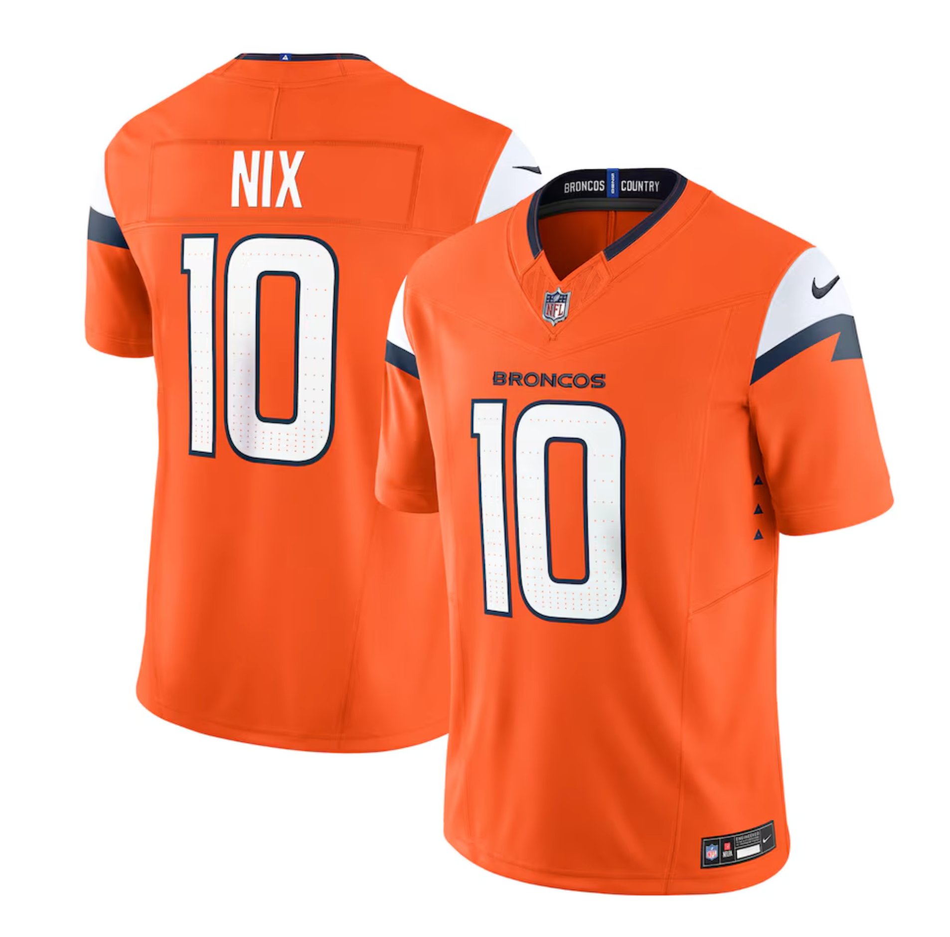 Men's Denver Broncos Bo Nix Nike Orange Vapor F.U.S.E. Limited Jersey