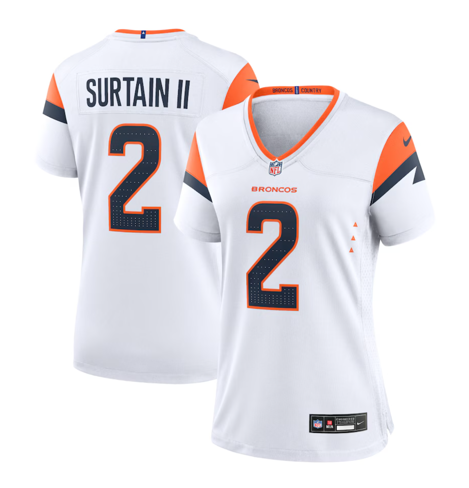 Women's Denver Broncos Patrick Surtain II Nike White Mile High Collection Game Jersey