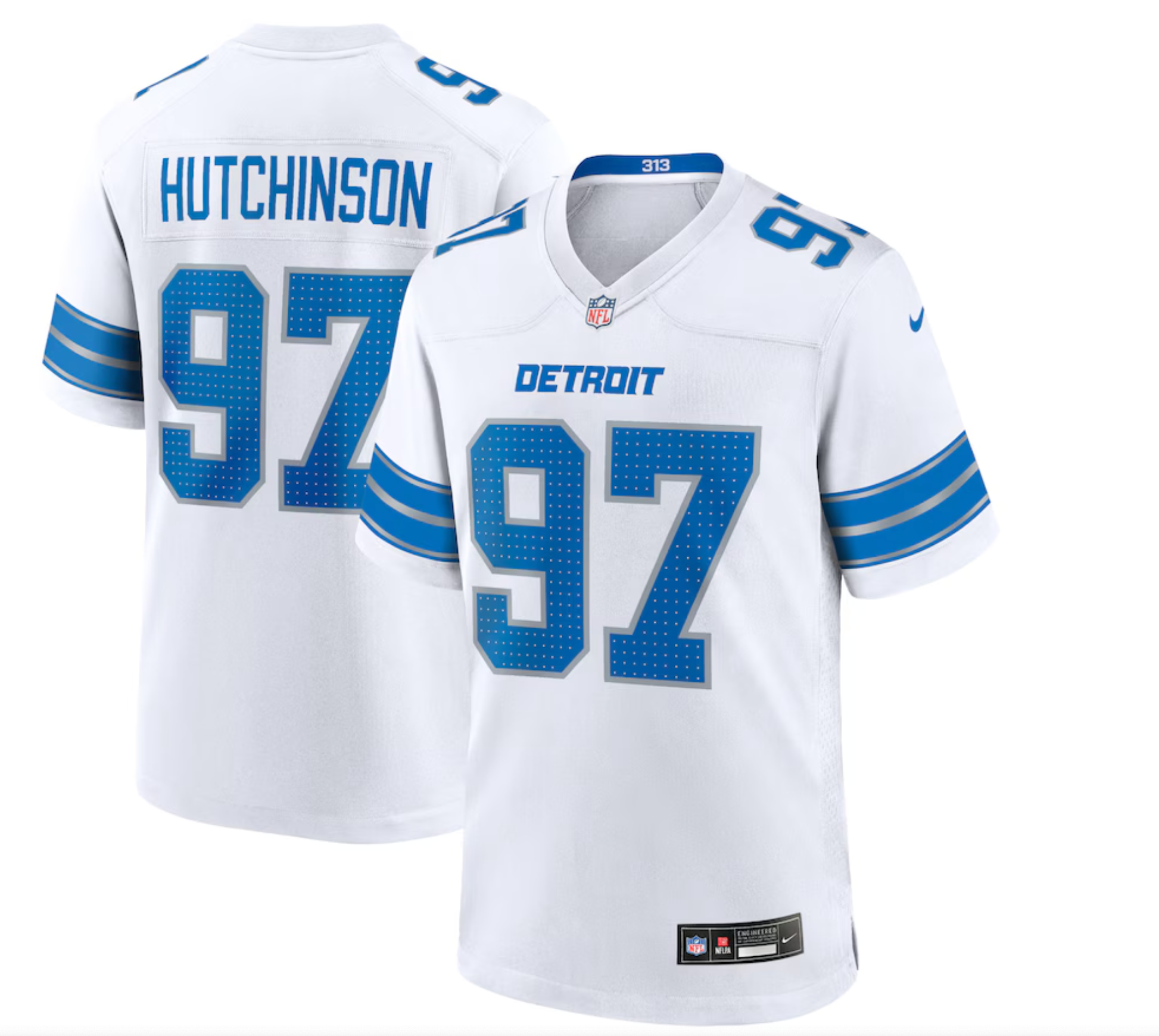 Men's Detroit Lions Aidan Hutchinson Nike Blue Game Jersey