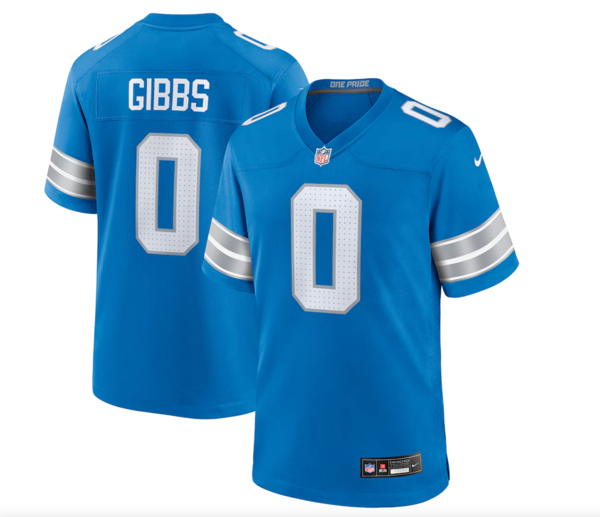 Men's Detroit Lions Jahmyr Gibbs Nike Blue Game Player Jersey