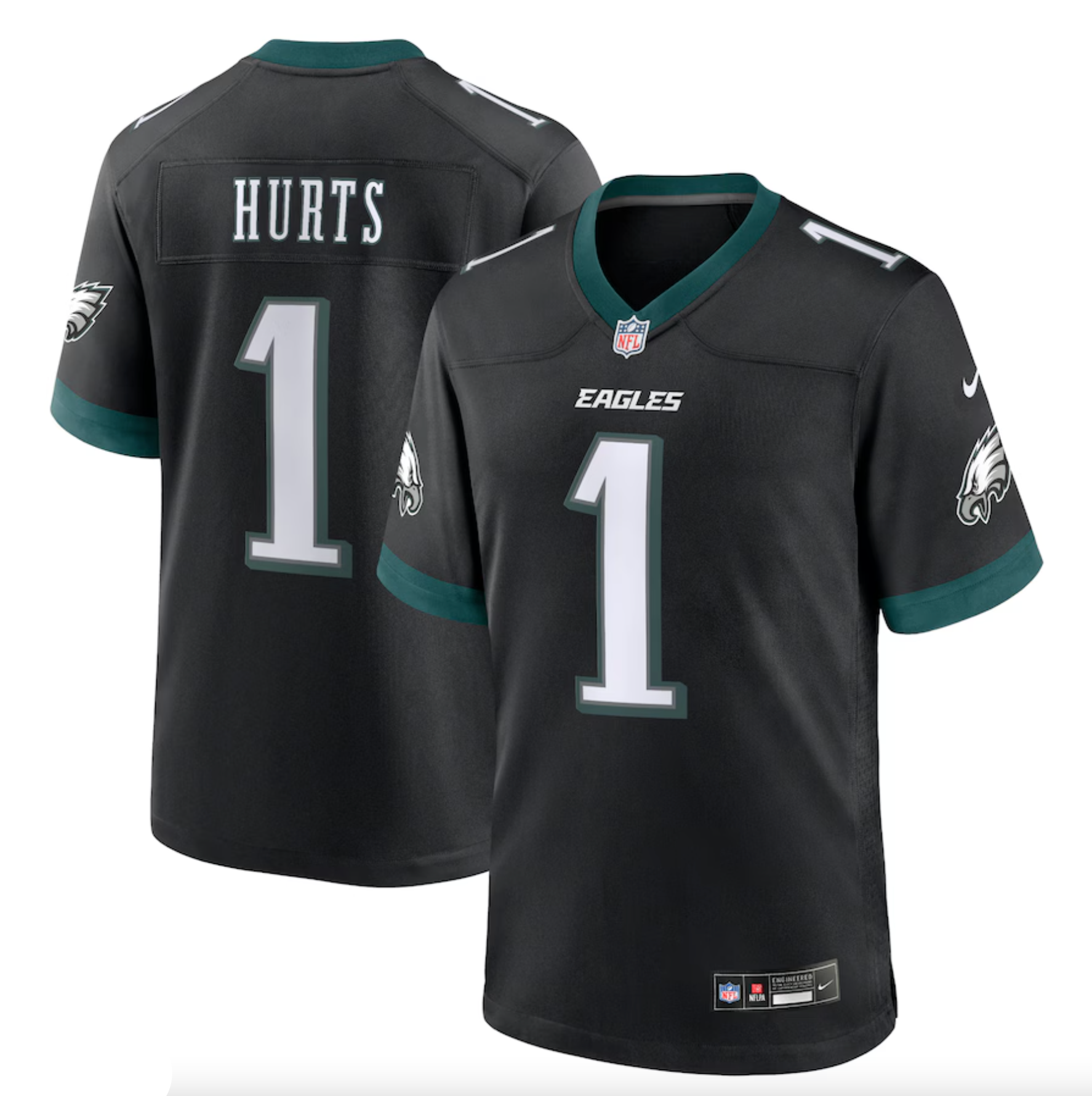Men's Philadelphia Eagles Jalen Hurts Nike Black Alternate Game Jersey