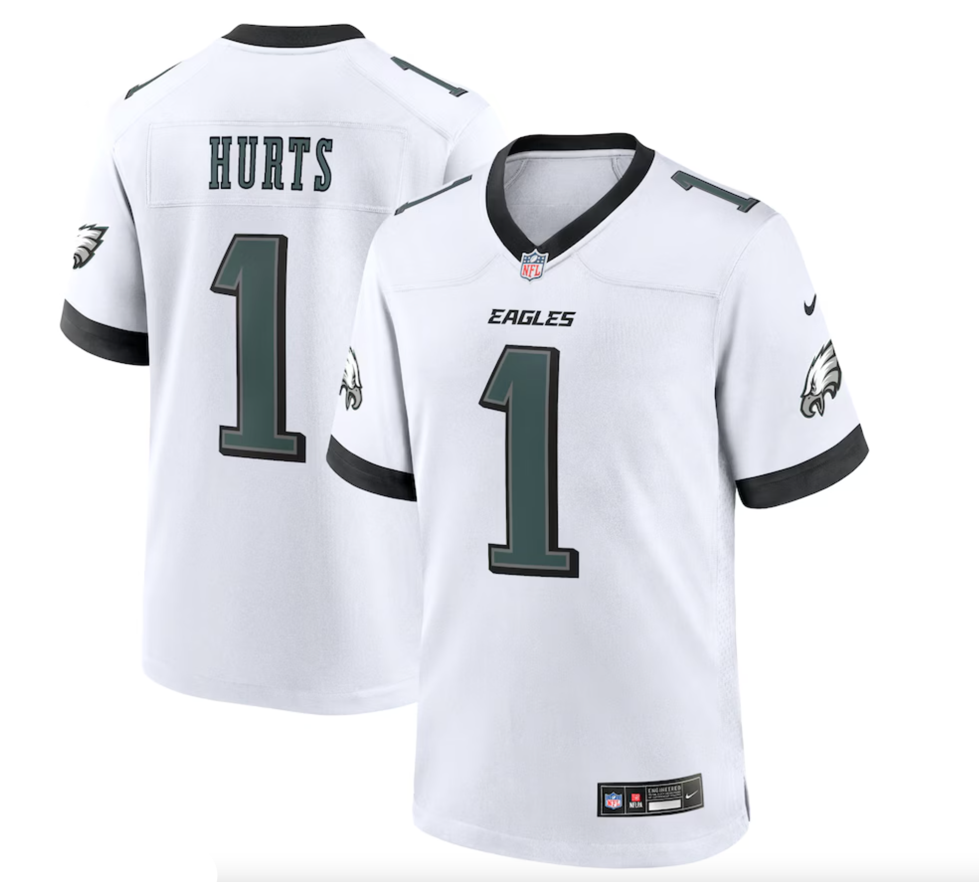 Men's Philadelphia Eagles Jalen Hurts Nike White White Game Jersey