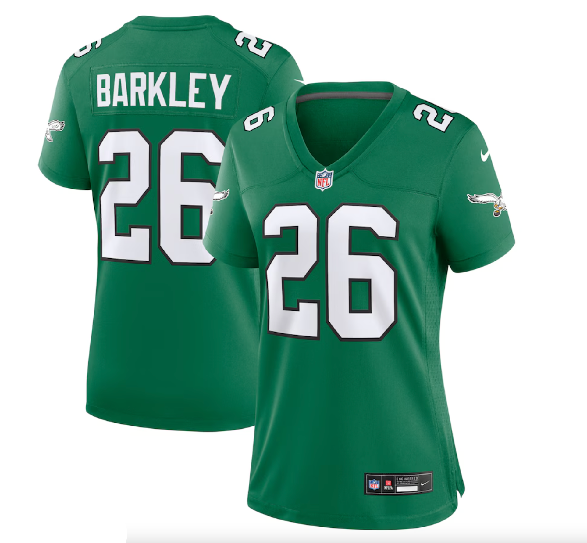 Women's Philadelphia Eagles Saquon Barkley Nike Kelly Green Alternate Game Jersey