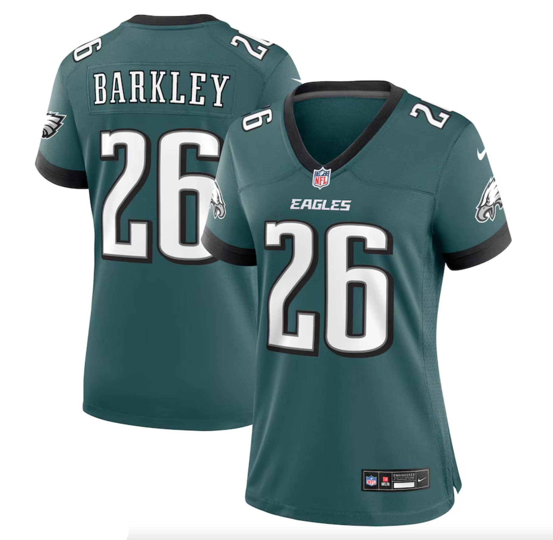 Women's Philadelphia Eagles Saquon Barkley Nike Midnight Green Game Player Jersey