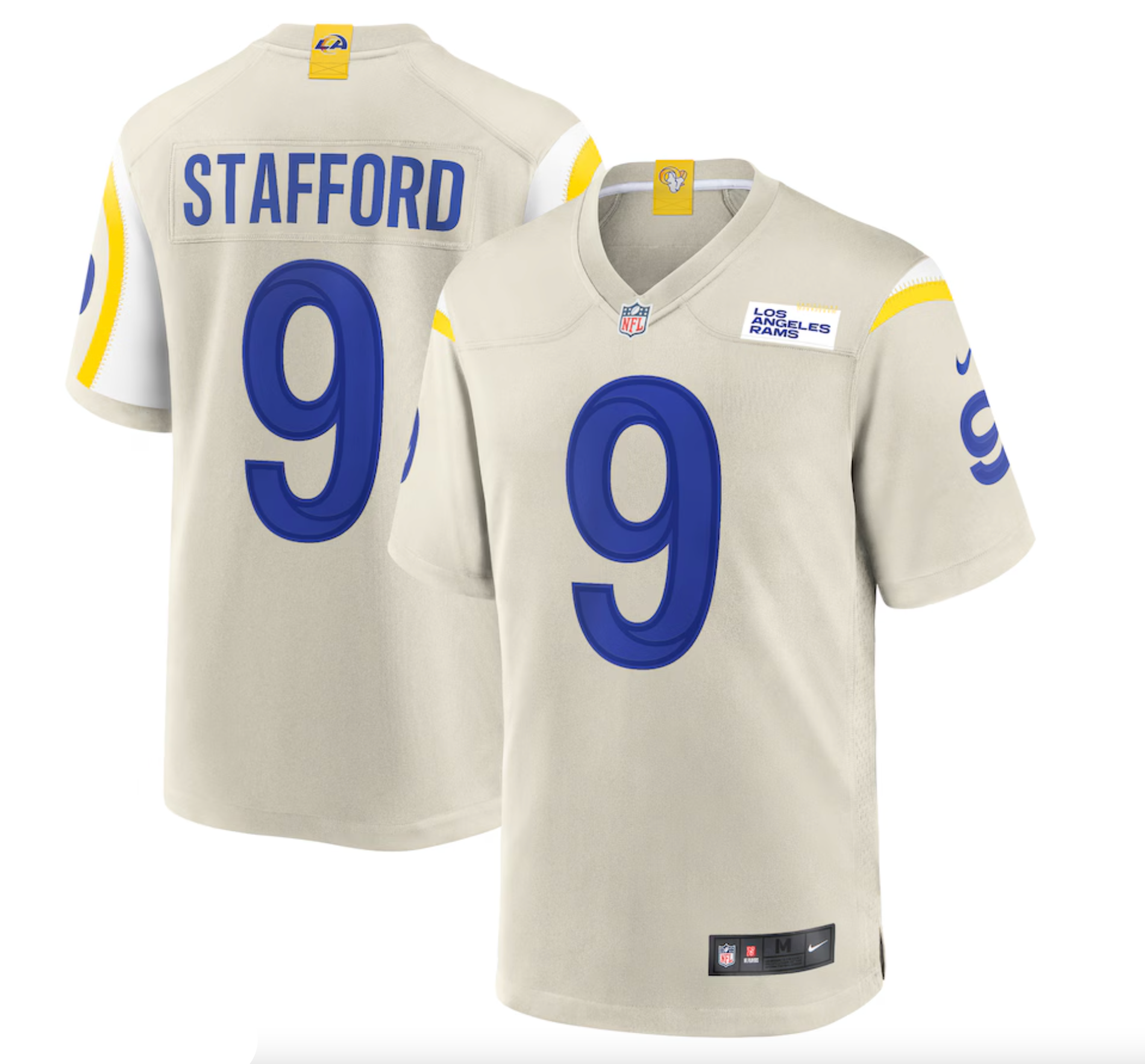 Men's Los Angeles Rams Matthew Stafford Nike Bone Game Jersey
