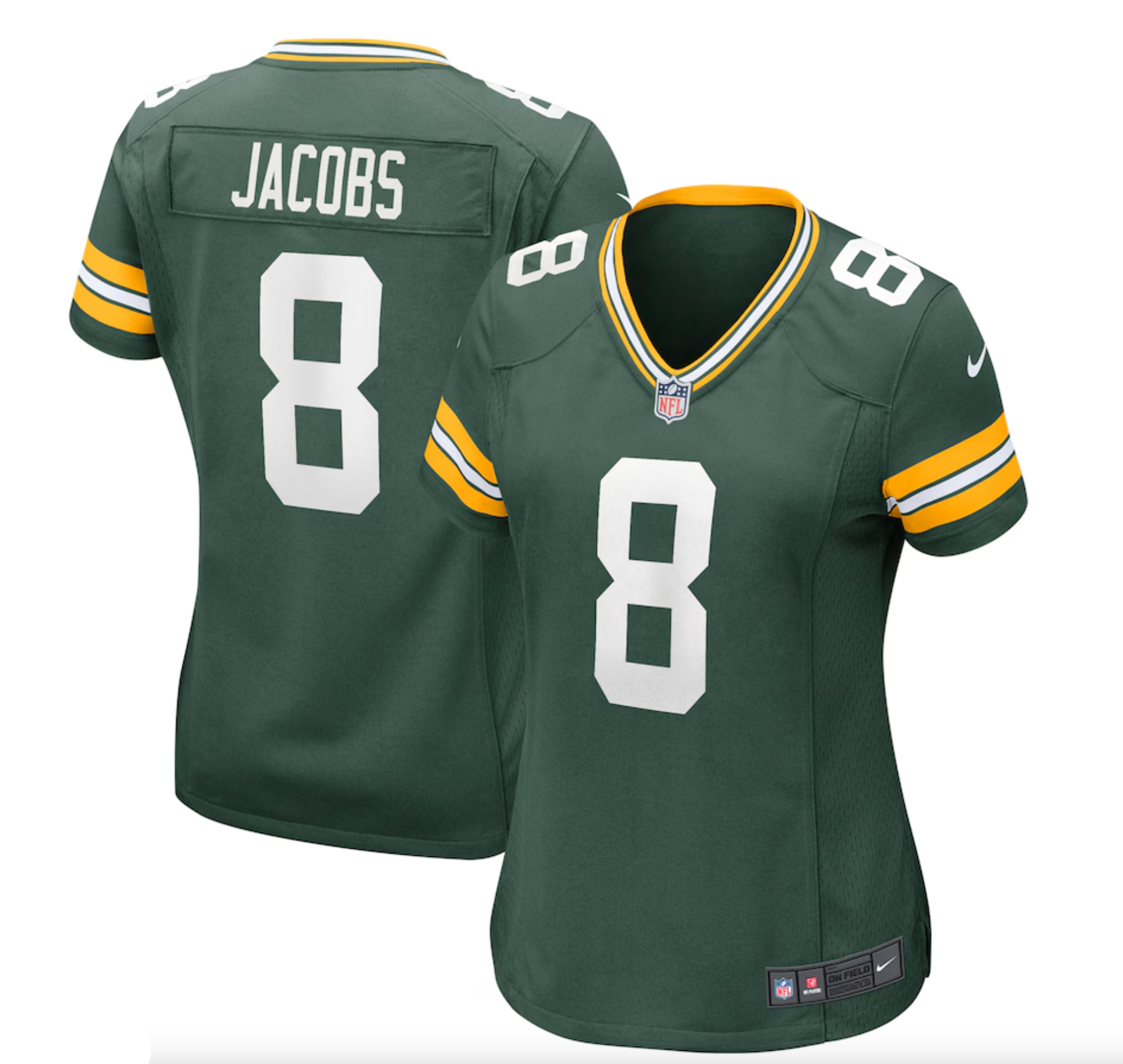 Women's Green Bay Packers Josh Jacobs Nike Green Team Game Jersey
