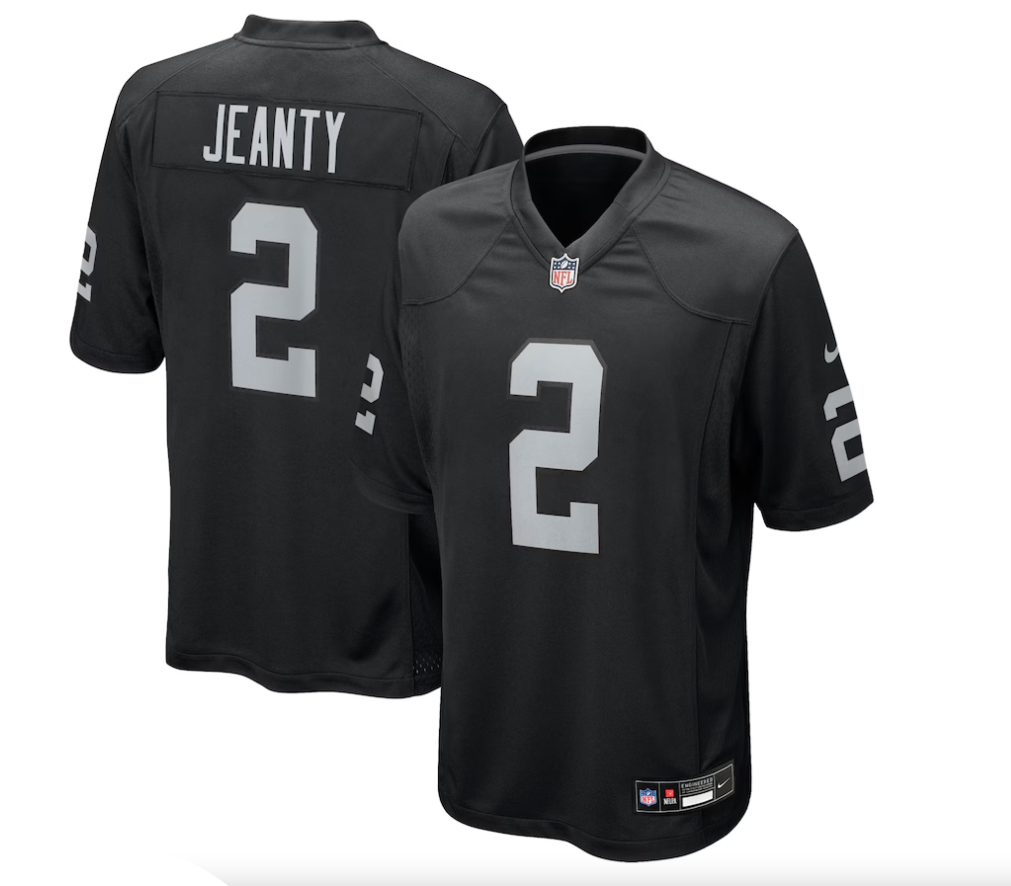 Men's Las Vegas Raiders Ashton Jeanty Nike Black 2025 NFL Draft First Round Pick Game Jersey