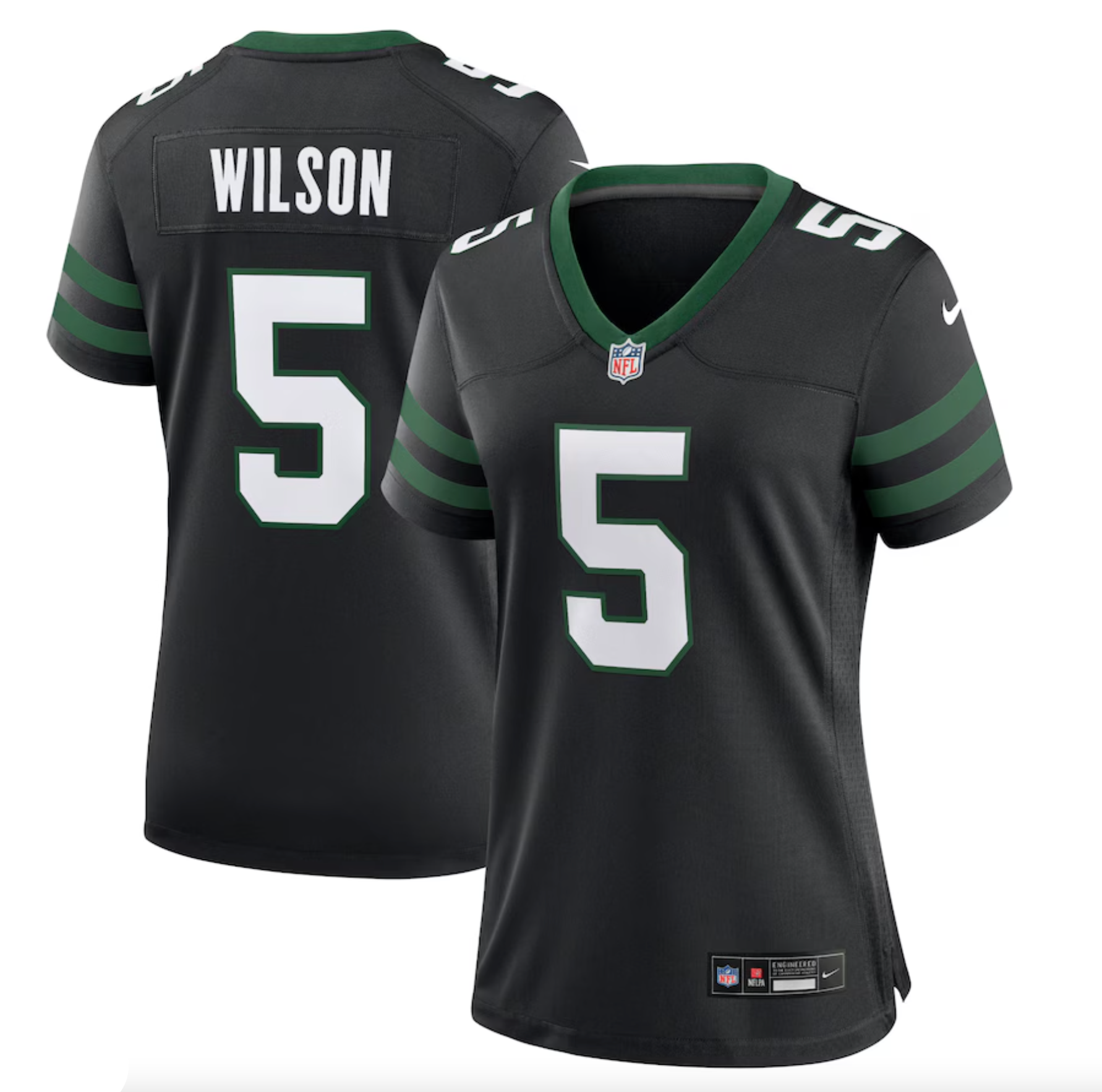 Women's New York Jets Garrett Wilson Nike Legacy Black Alternate Game Jersey