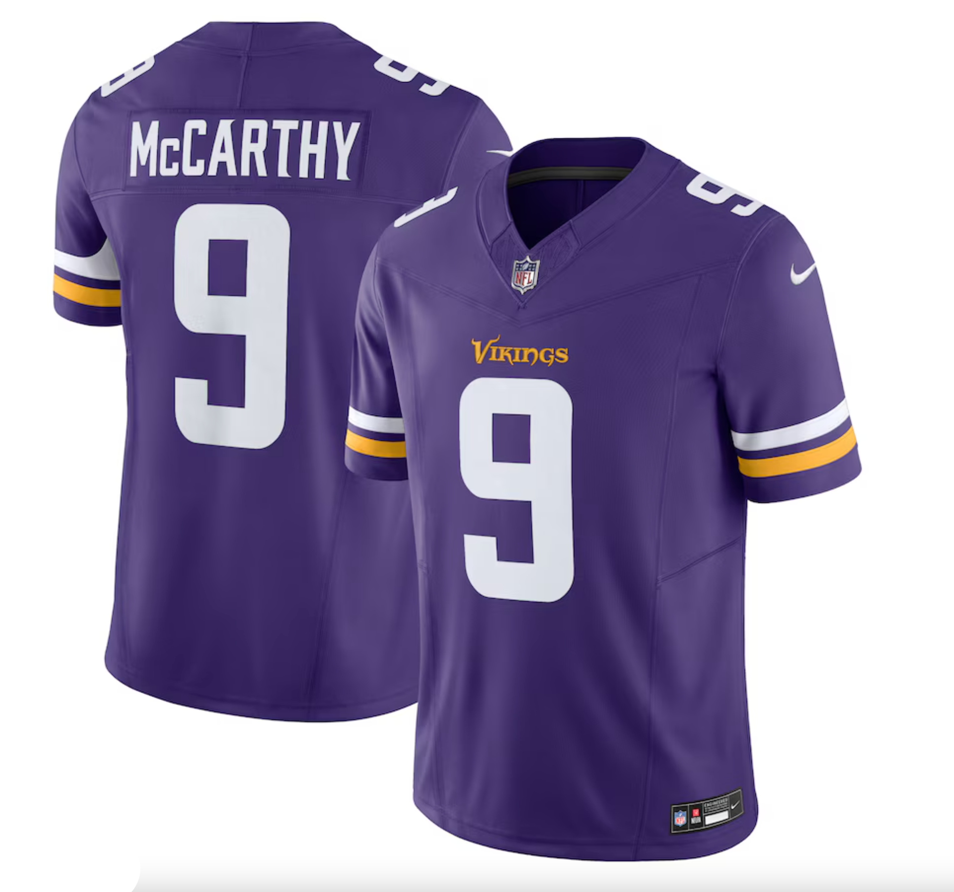 Men's Minnesota Vikings J.J. McCarthy Nike Purple Vapor F.U.S.E. Limited Jersey