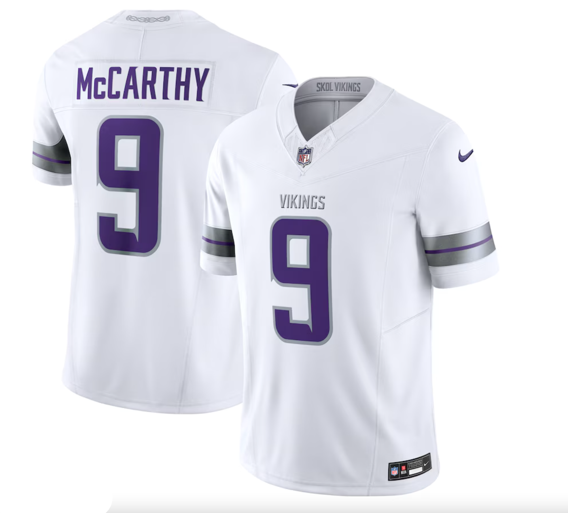 Men's Minnesota Vikings J.J. McCarthy Nike White Vapor F.U.S.E. Limited Jersey