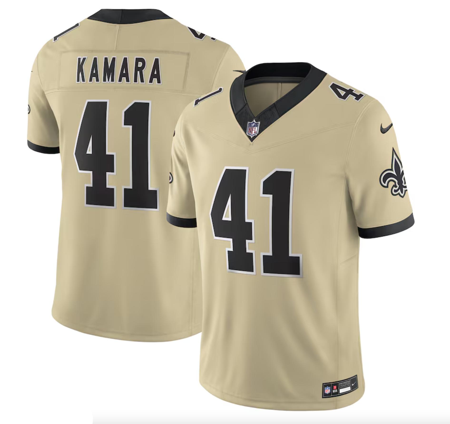 Men's New Orleans Saints Alvin Kamara Nike Gold Alternate Gameday Golds Alternate Vapor F.U.S.E. Limited Jersey