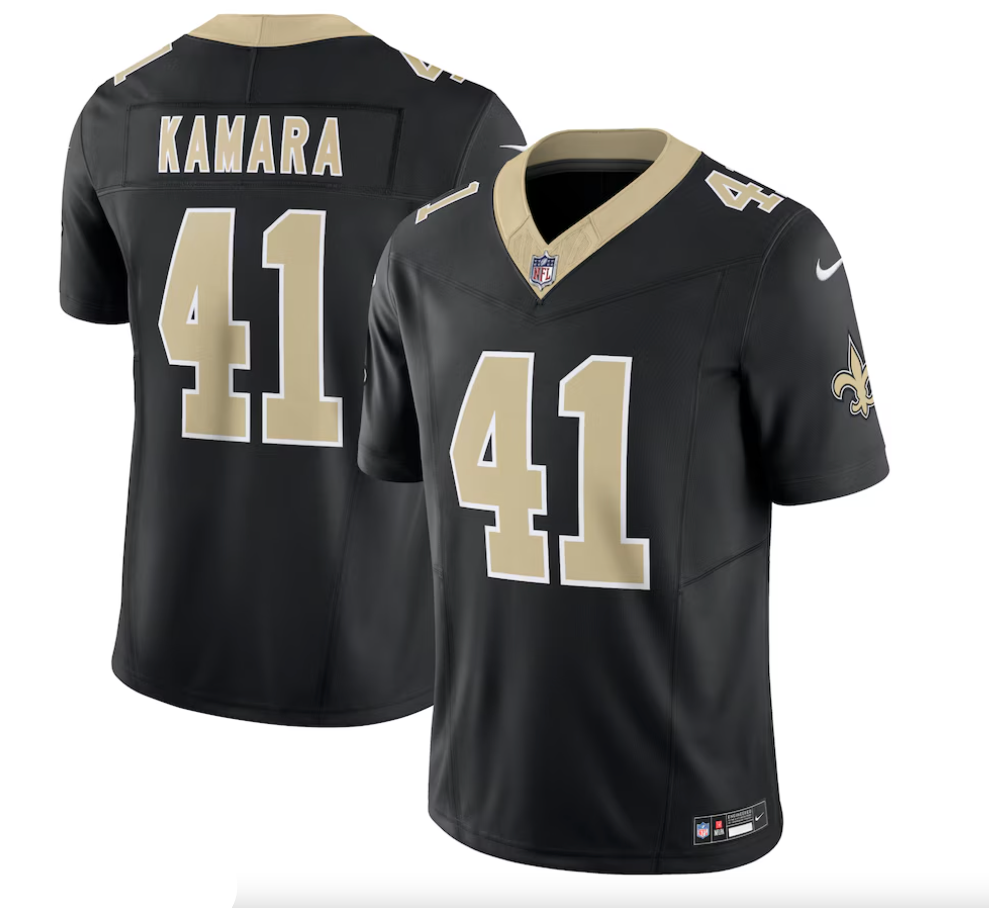Men's New Orleans Saints Alvin Kamara Nike Black Vapor F.U.S.E. Limited Jersey