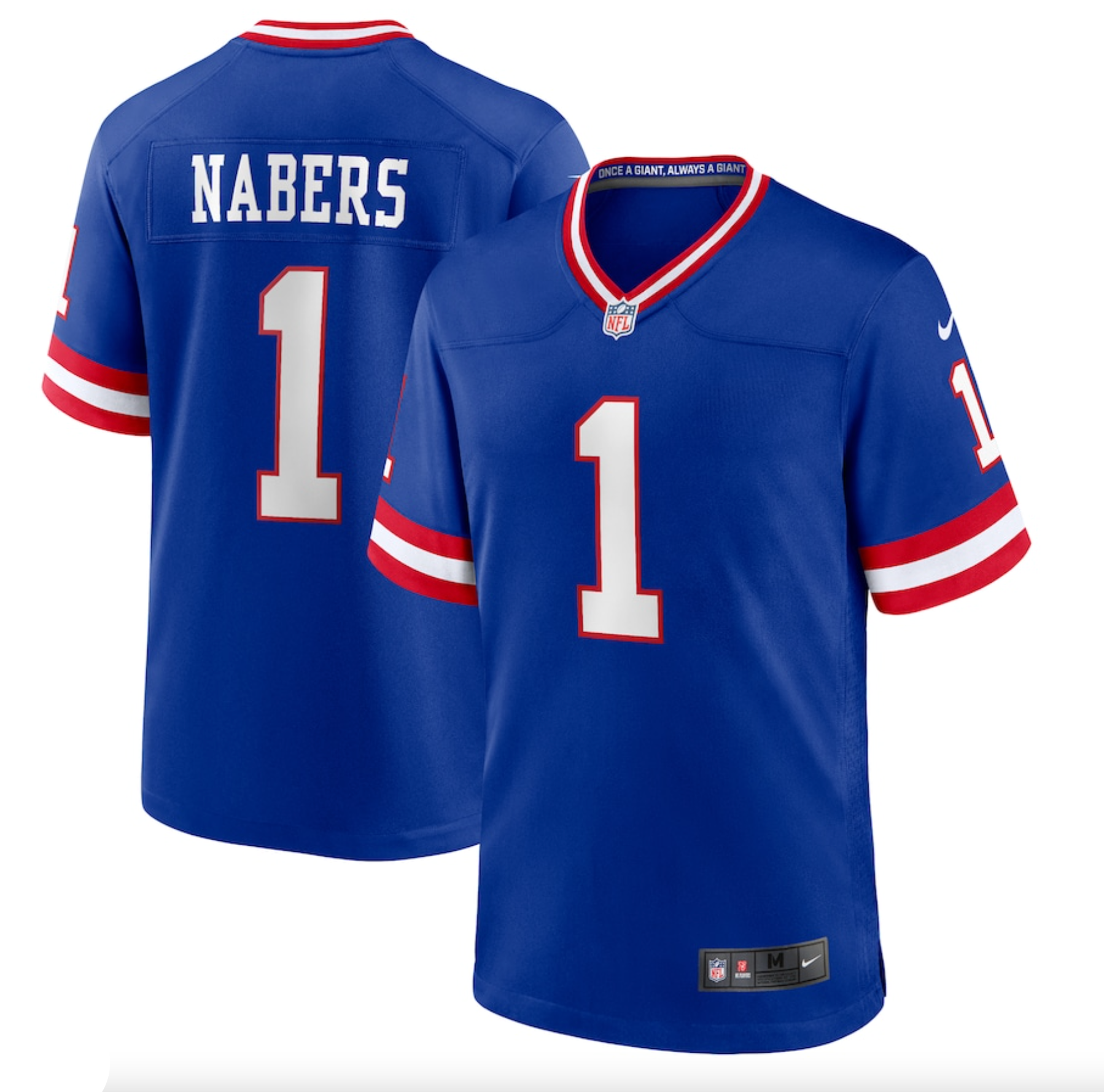 Men's New York Giants Malik Nabers Nike Royal Game Player Jersey