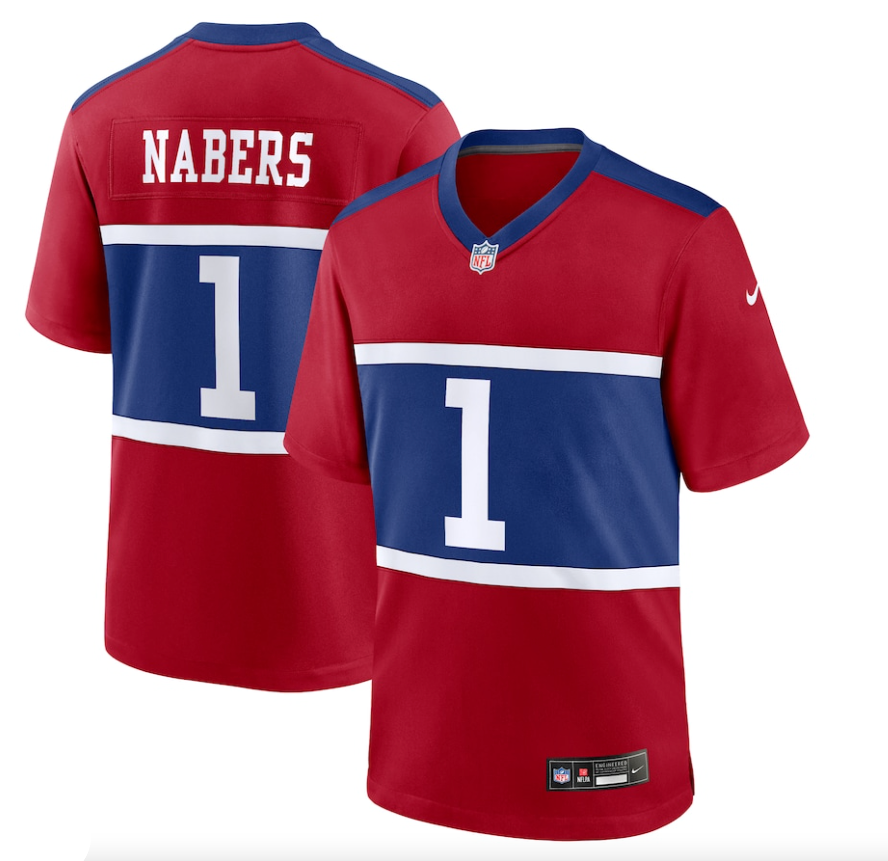 Men's New York Giants Malik Nabers Nike Century Red Alternate Game Jersey
