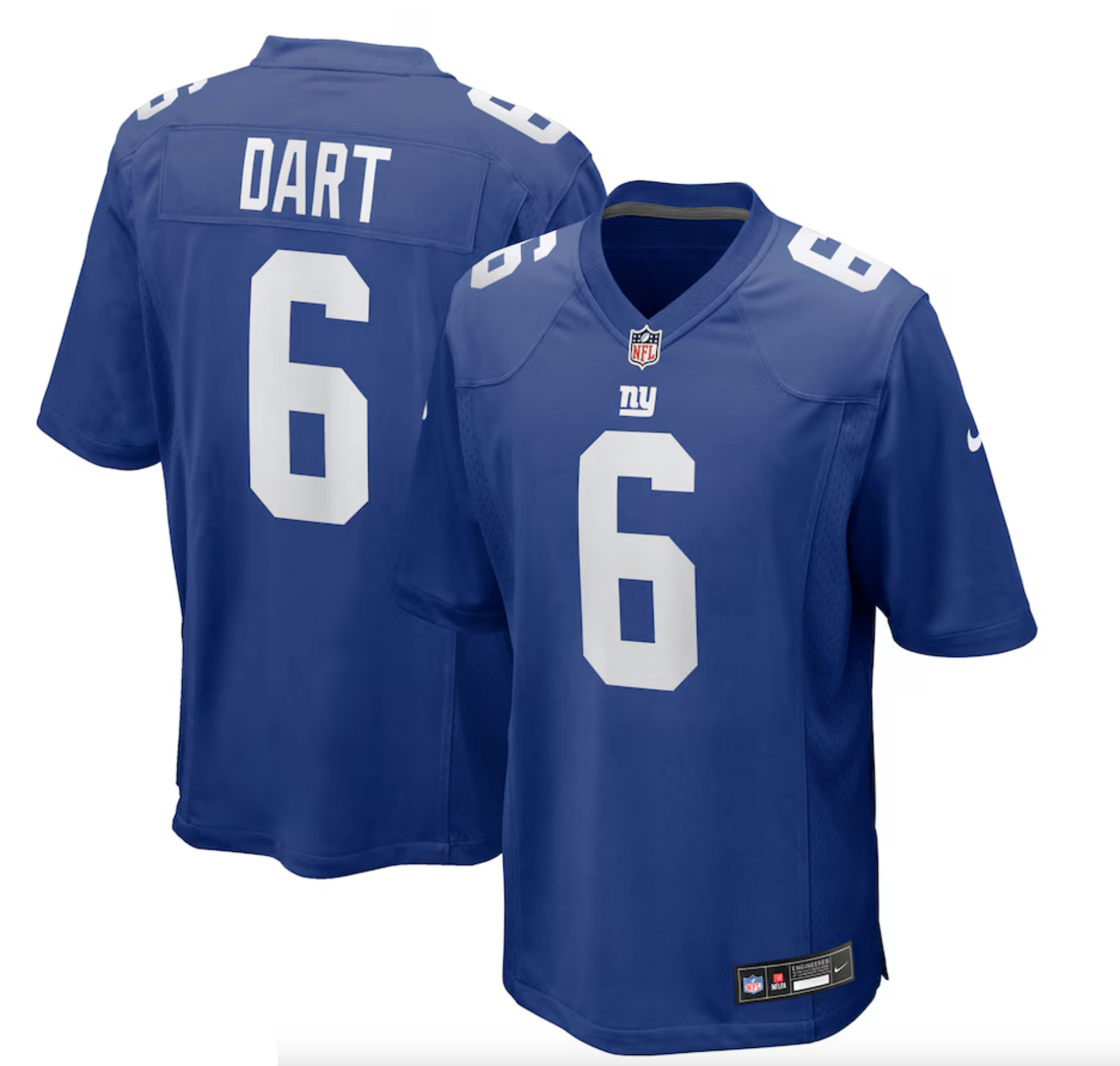 Men's New York Giants Jaxson Dart Nike Royal 2025 NFL Draft First Round Pick Game Jersey
